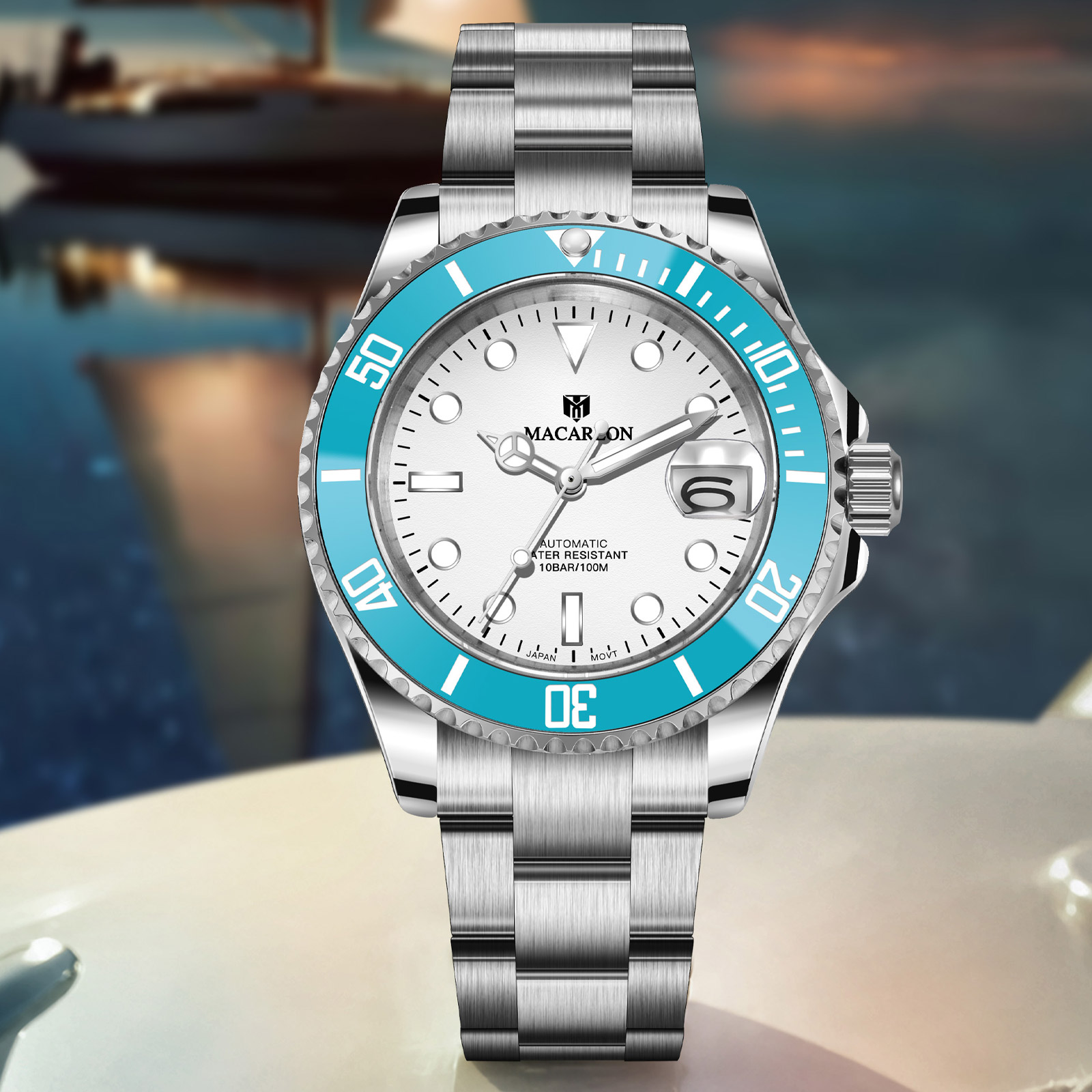 Luxury Watch In China - Relógio Mecânico Macarlon 40MM com Vidro