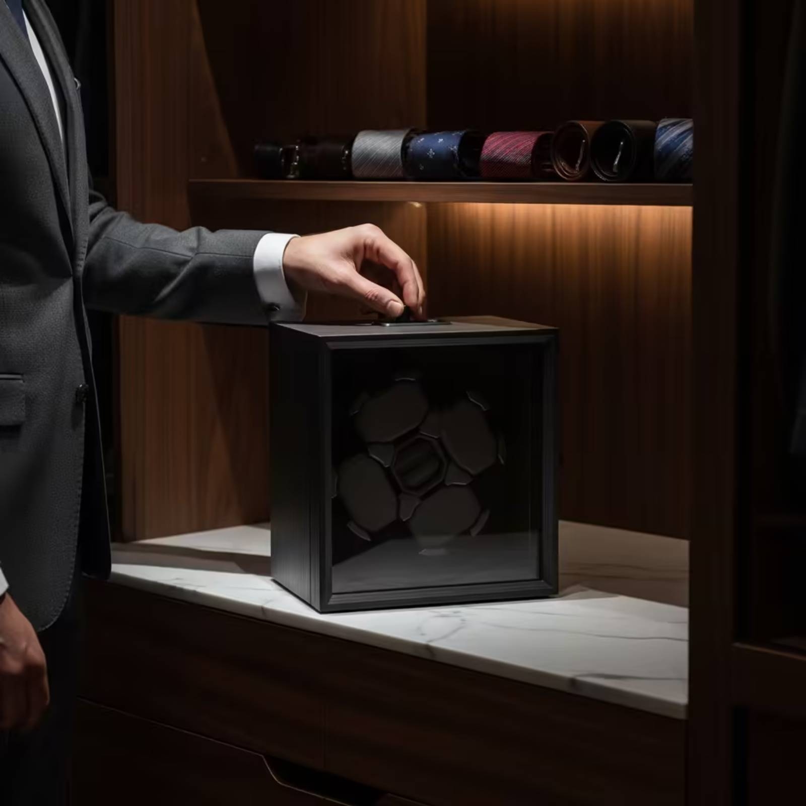 Quiet Luxury Watch Men - Caixa Organizadora de Relógios Automática de