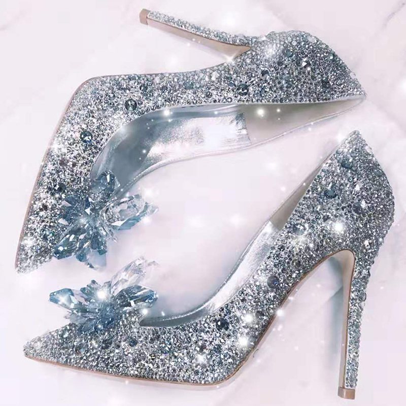 Luxury Watch Girl - Sapatos Femininos de Luxo com Strass,