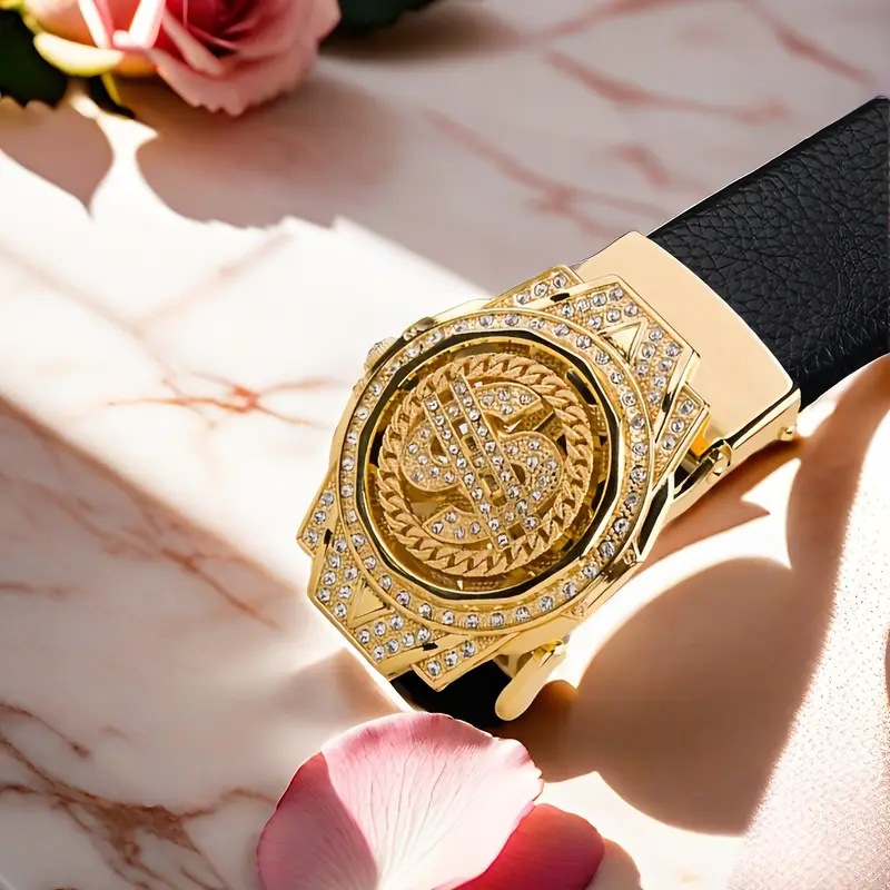 Luxury Watch In China - Novo luxo relógio dourado fivela marrom