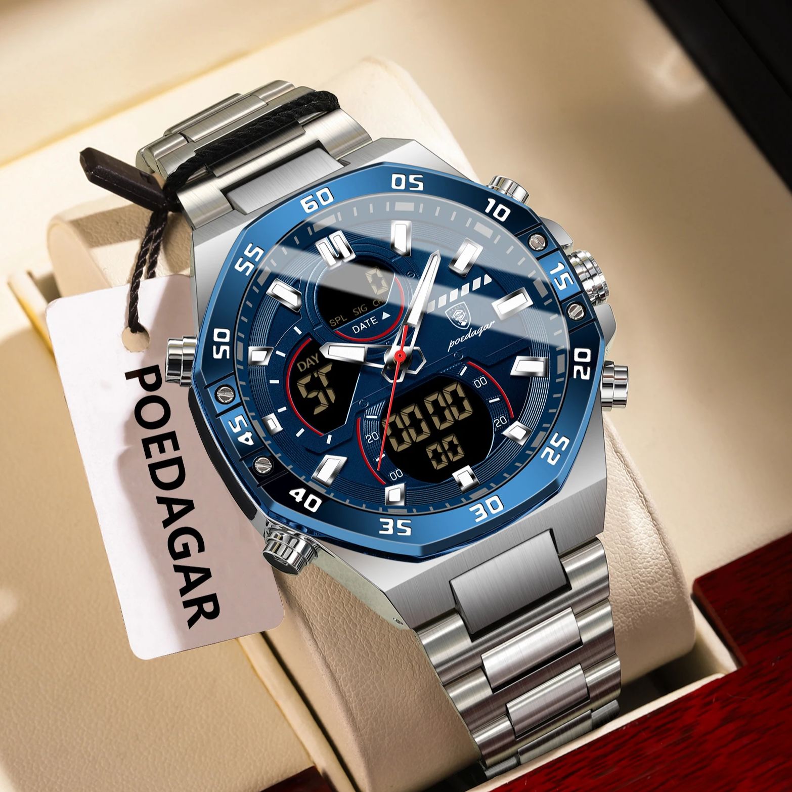 Minute Repeater Watch - Poedagar topo relógio masculino led luminoso
