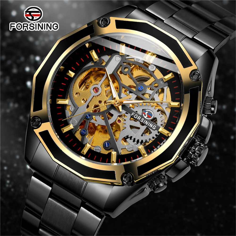 Luxury Watch And Price - Forsining-Relógio Automático Esqueleto Exterior para Homens,