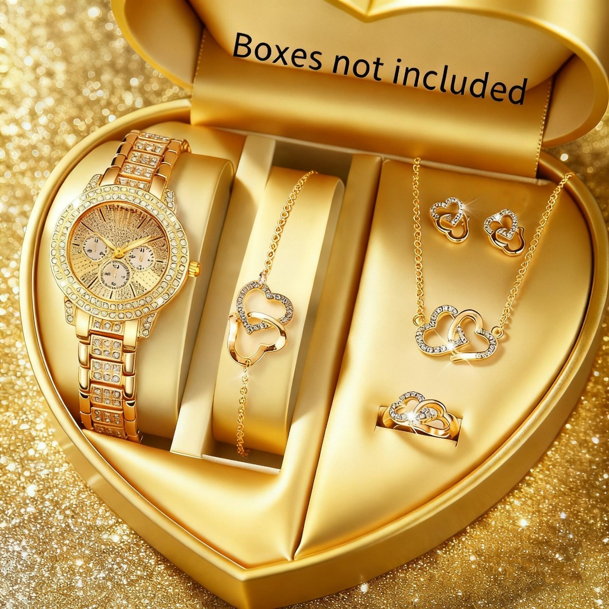 6 pçs luxo strass relógio femi - Luxury Watch Case Travel avaliação e preço