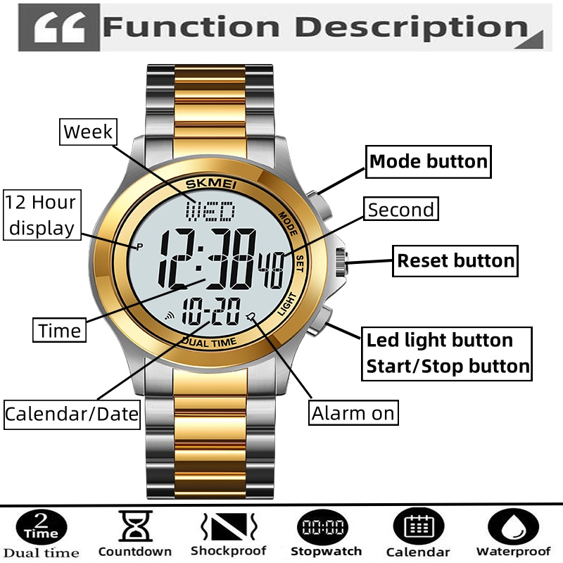 Skmei masculino led cronógrafo - Minute Repeater Watch avaliação e preço