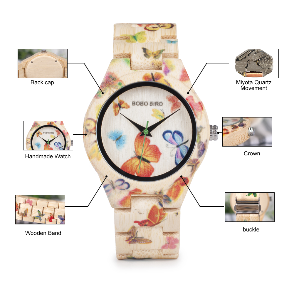 Bobo bird madeira relógios fem - Luxury Watch Girl avaliação e preço