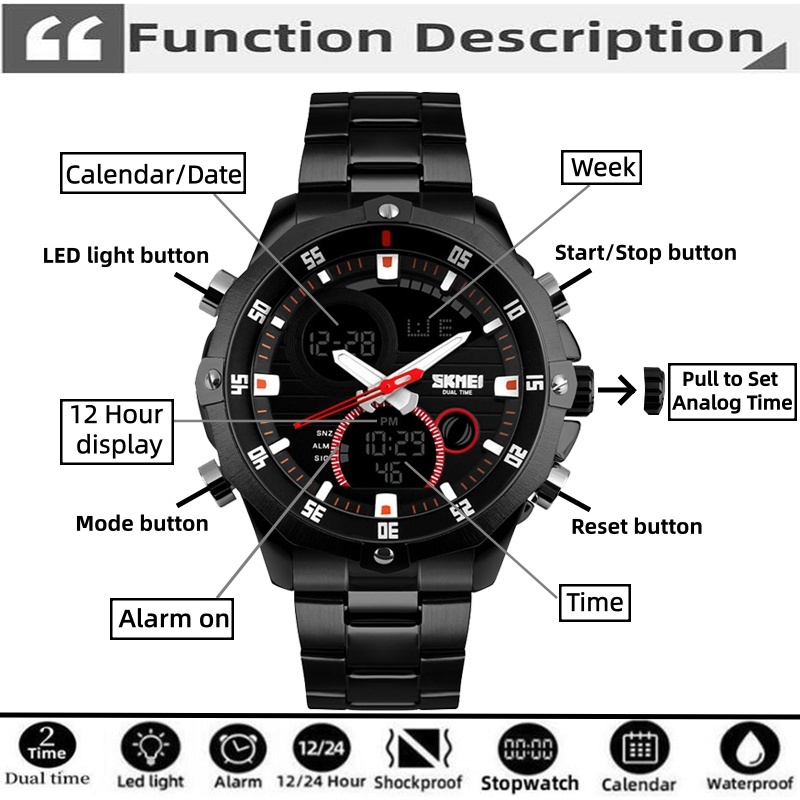 Skmei-novo relógio casual de m - Minute Repeater Watch avaliação e preço