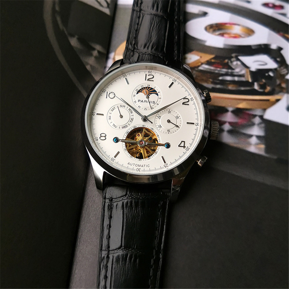 Parnis 43mm mostrador branco m - Minute Repeater Watch avaliação e preço