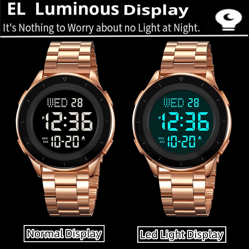 Skmei-Dual Time Zone LED Digit - Minute Repeater Watch avaliação e preço